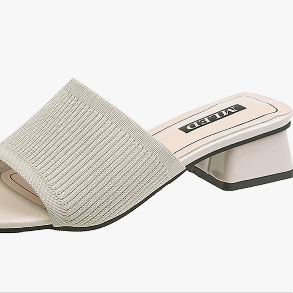 👡 Comfy Woven Slip On Low Heel Mules Sandals - Picture 7 of 8